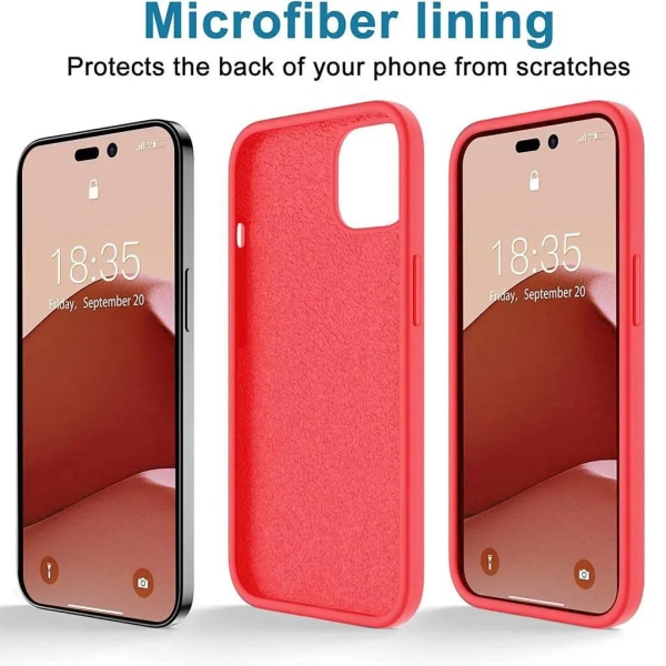 SiGN iPhone 14 Pro Case Flydende Silikone - Vandmelon Rød