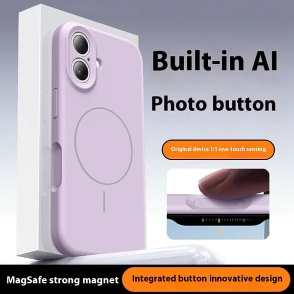 Mobilskal till iPhone 16 Magafe med Camera Touch Control - Lila Lila