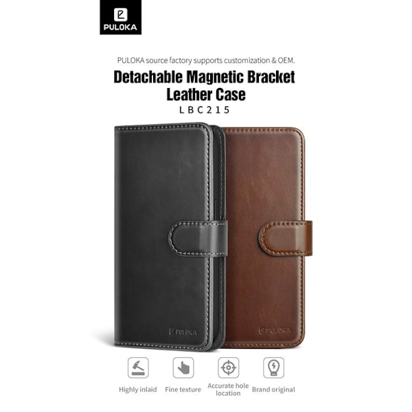 Puloka iPhone 14 Pro Max Plånboksfodral Magsafe 2in1 Detachable - Svart Svart