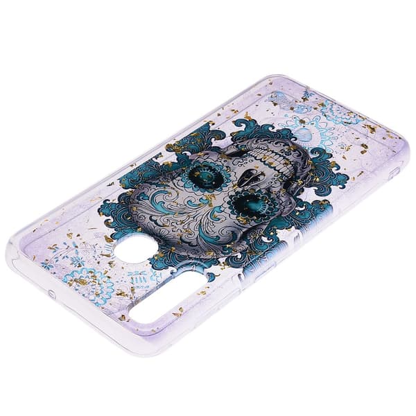 Glitter Mobilskal till Samsung Galaxy A50 - Skull Mönster