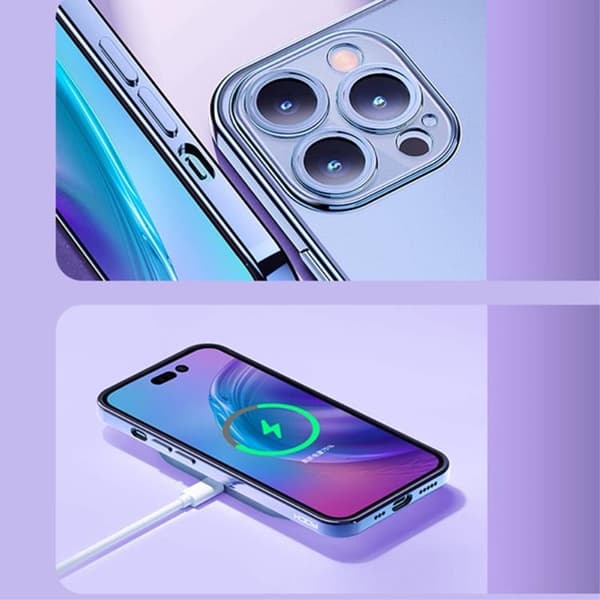 ROCK iPhone 14 Pro -kuori Electroplating Matte - Lila Lila
