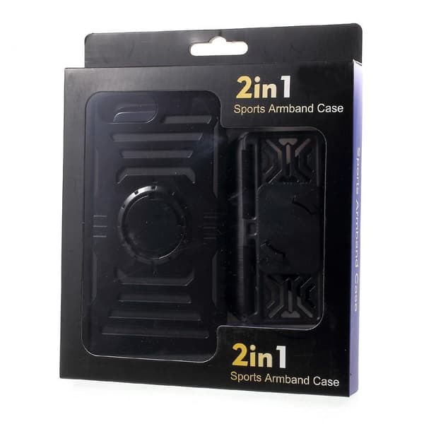 2-in-1-kuori + urheiluranneke iPhone 7 Plus - Musta Black