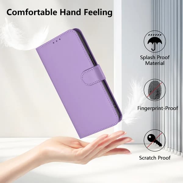 Sony Xperia 10 VII Plånboksfodral Solid color Konstläder - Lavender Lila