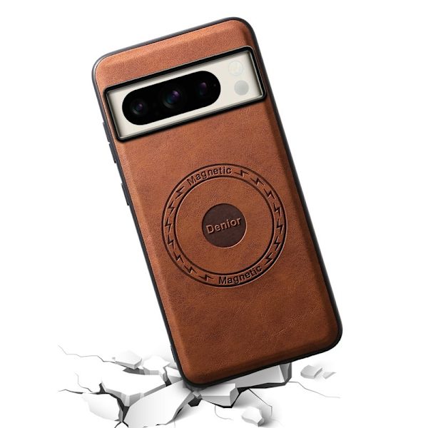 DENIOR D14 Google Pixel 8 Pro Magnetfodral Kortväska PC+TPU Brun