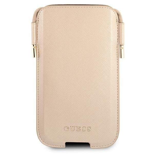Guess Saffiano Halsbandsfodral 6.1" - Guld Gul