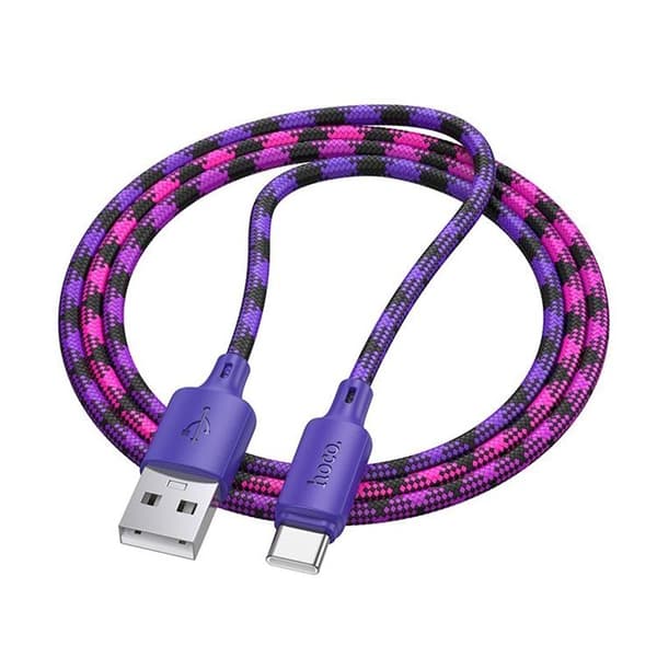 HOCO USB-A til USB-C Kabel 3A 1m Nylon X116 - Gradient Lilla Lila