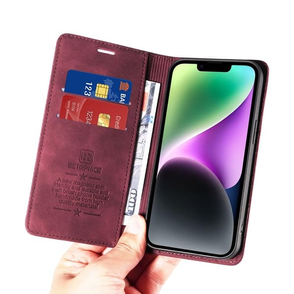 BETOPNICE Xiaomi 17 Plånboksfodral Konstläder - Röd