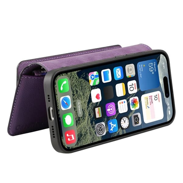 CASENEO MW-02 iPhone 16 Plus Plånboksfodral Konstläder - Lila