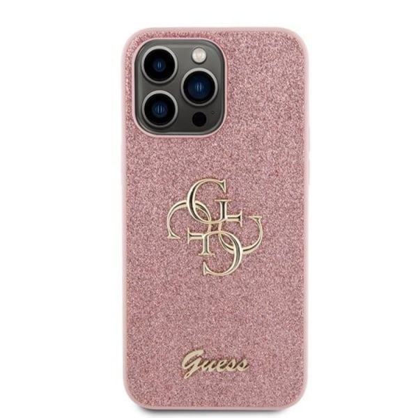 Guess iPhone 15 Pro mobilcover Glitter Script Big 4G - Pink