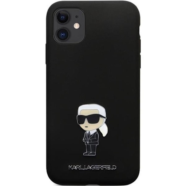 KARL LAGERFELD iPhone 11/XR Mobilskal Silikon Ikonik Metal Pin Svart