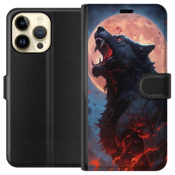 Pungcover til Apple iPhone 14 Pro Max med Hylende ulv