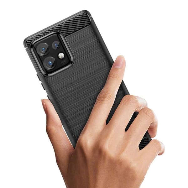 Mobilskal till Motorola Edge 40 Pro Carbon Silikon - Svart Black