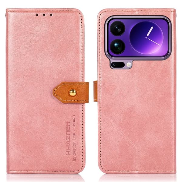 KHAZNEH Xiaomi 17 Pro Max Plånboksfodral Konstläder - Roséguld