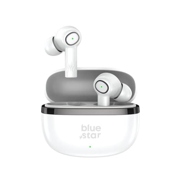 Blue Star TWS Bluetooth Trådlösa Hörlurar Stereo ENC - Vit