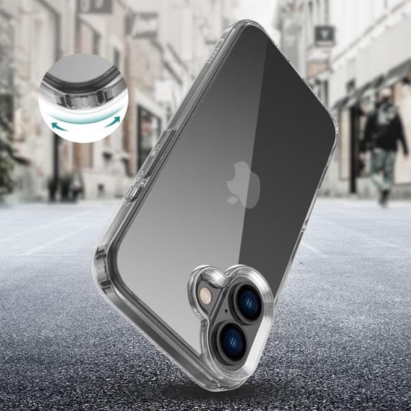 Tech-Protect Telefontaske til iPhone 16 Flexair Hybrid - Klar Transparent