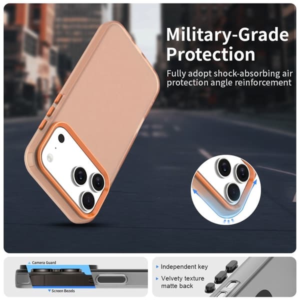 Mobilskal till iPhone 17 Pro Matte Anti-Drop - Orange Orange
