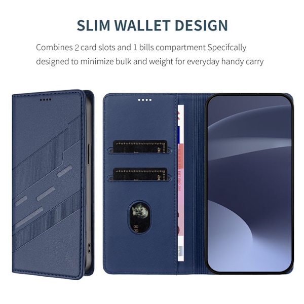 Plånboksfodral för Samsung Galaxy S26 Plus Konstläder Ställ - Mörkblå