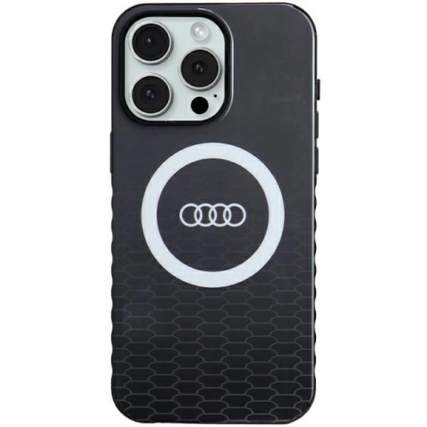 Audi iPhone 15 Pro Max Mobiltaske Magsafe IML Big Logo - Sort