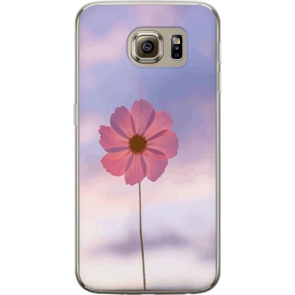 Telefontaske til Samsung Galaxy S6 med Lyserød Blomst