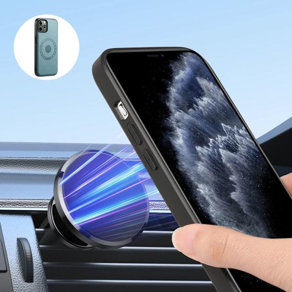 DENIOR Mobilskal till iPhone 11 Pro PU Läder + PC + TPU - Blå