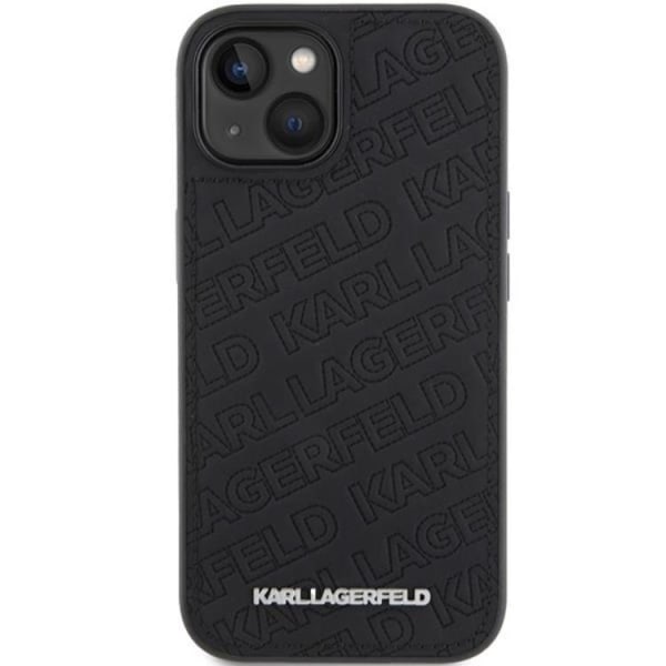 KARL LAGERFELD iPhone 15 Mobilcover Quiltet K Mønster - Sort