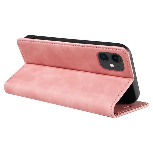 BETOPNICE 003 iPhone 12 / 12 Pro Plånboksfodral Konstläder - Rosa