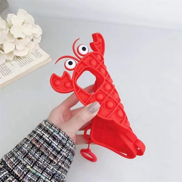 Crab Pop it Fidget -kuori iPhone 7/8/SE 2020 - Punainen Red