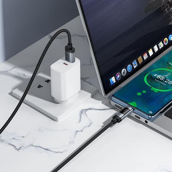 HOCO USB-A til USB-C 100W Kabel 6A 1.2m med Display U148 - Sort Svart