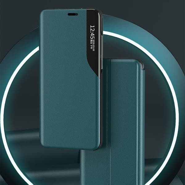 Eco Læder View Cover iPhone 13 Pro Max - Grøn Green