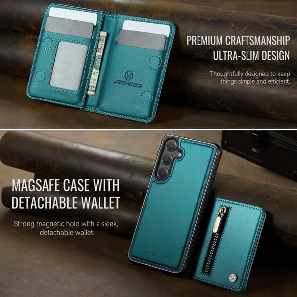 JEEHOOD Plånboksfodral för Samsung Galaxy S26 Plus Magnetiskt Konstläder - Blå