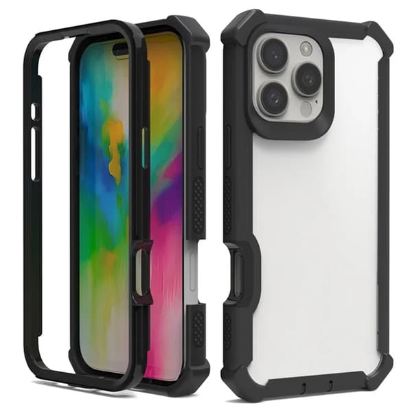 Mobilskal till iPhone 16 Pro Max TPU + PC Shockproof - Svart Svart