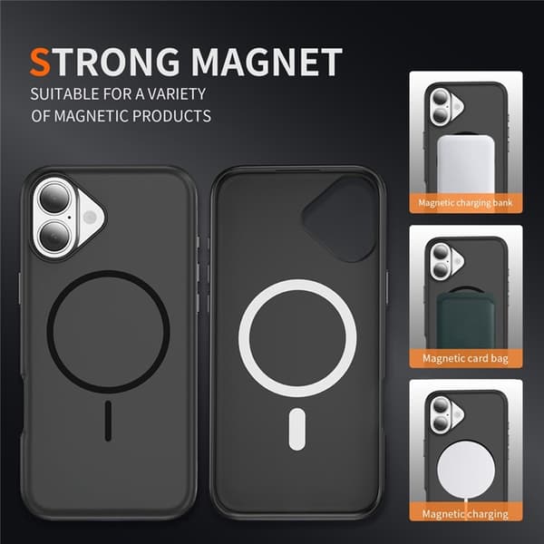 Mobilskal till iPhone 17 MagSafe PC + TPU Shockproof - Svart Svart