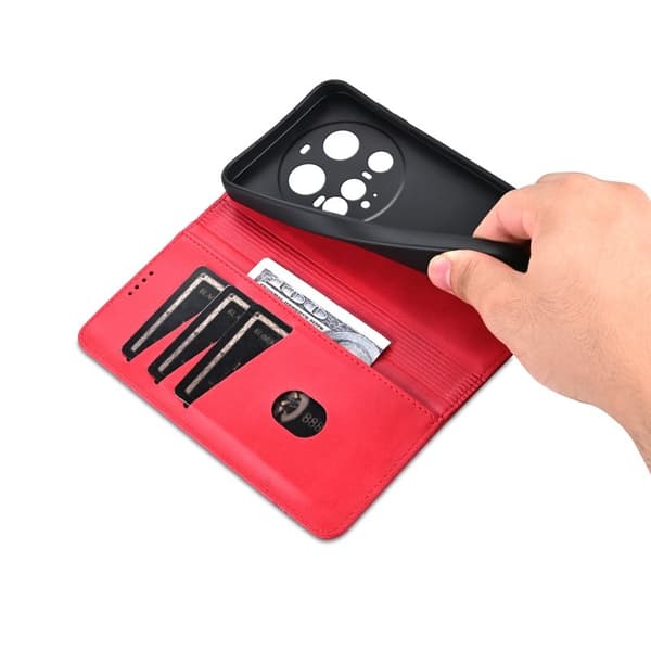 AZNS Xiaomi 15 Ultra Plånboksfodral Konstläder - Röd