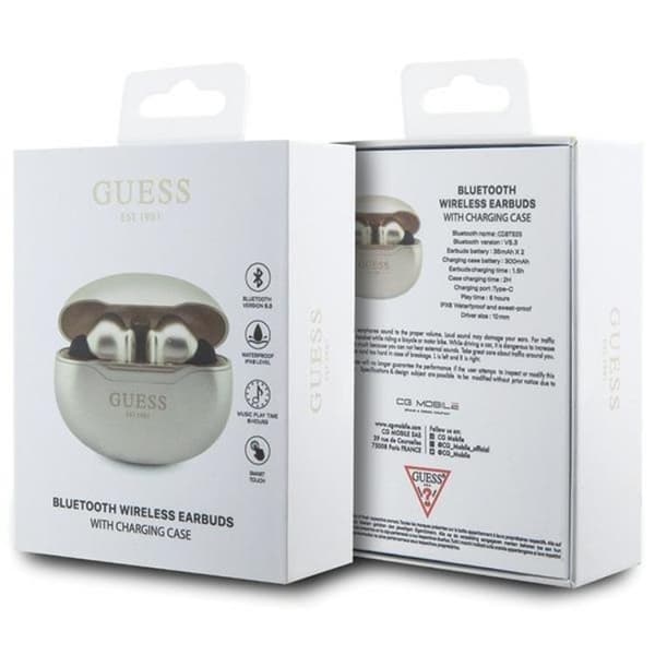 Guess TWS EST Bluetooth In-Ear-høretelefoner + Opladningsstation - Gul Guld