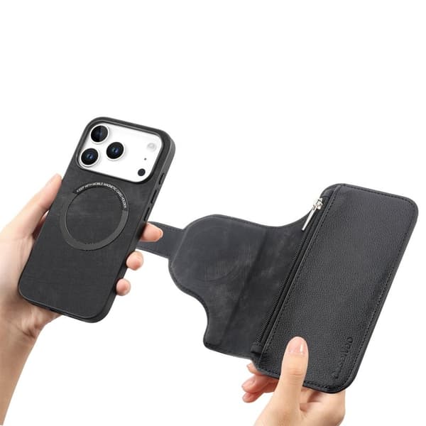CASENEO MW-02 iPhone 17 Pro Plånboksfodral Konstläder - Svart Svart