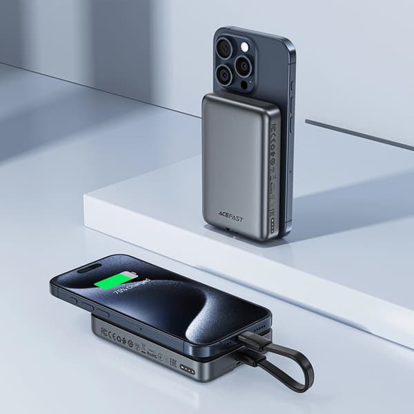 Acefast Powerbank 10000mAh M10 Magnetisk 2x USB-C PD 30W - Sort Black