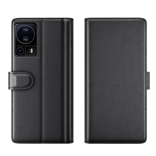 Xiaomi 13 Lite Plånboksfodral Äkta Läder - Svart
