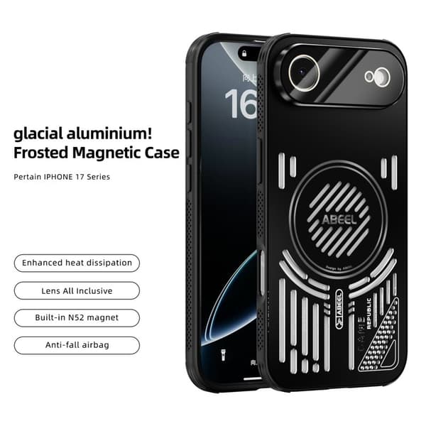 ABEEL Mobilskal till iPhone Air Aluminium + PC + TPU Svart