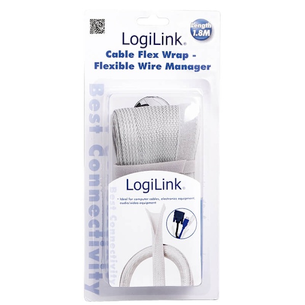 LogiLink Kabelbakke FlexWrap 1 8m Grå Grey