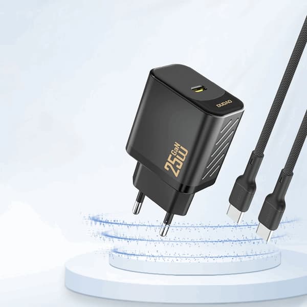 Dudao Hurtigoplader 25W A27S GaN USB-A - Sort Svart