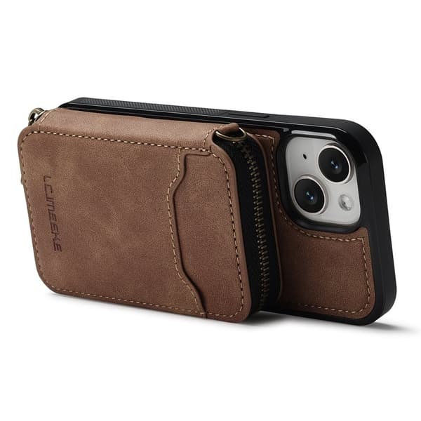LC.IMEEKE L6 iPhone 13 mini Plånboksfodral Konstläder - Brun
