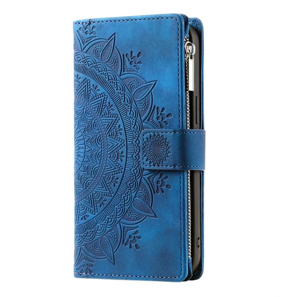 Plånboksfodral för Samsung Galaxy S26 Plus Mandala mönster Konstläder - Blå