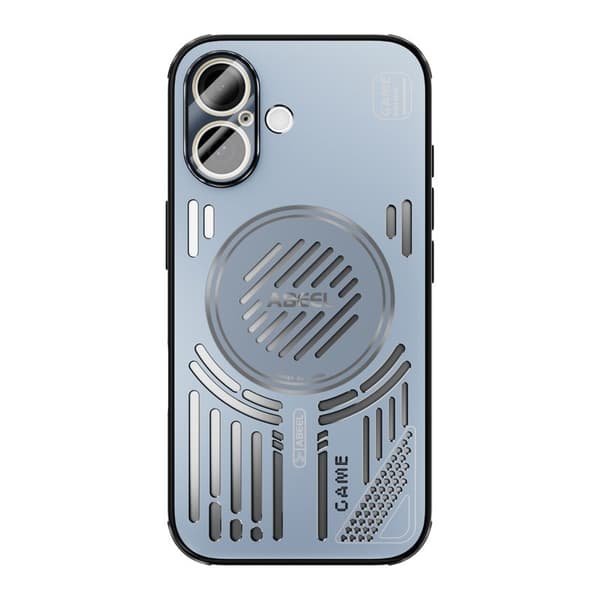 ABEEL Mobilskal till iPhone 16 Aluminium + PC + TPU Hålblå