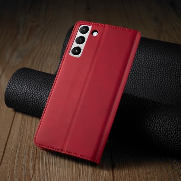 FORWENW Samsung Galaxy S23+ Plånboksfodral Konstläder - Röd