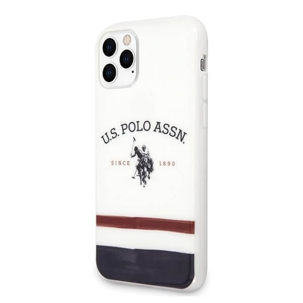 U.S.Polo Assn. Tricolor Pattern Collection iPhone 11 Pro Max Vit Vit