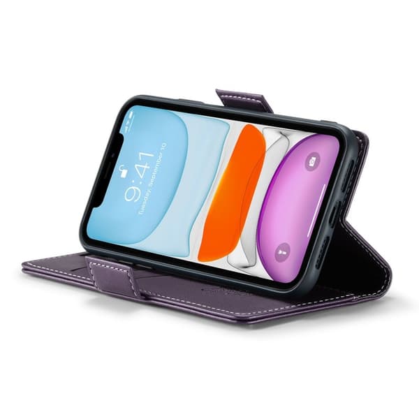 CASEME Plånboksfodral Konstläder till iPhone 11 RFID-Skydd Lila