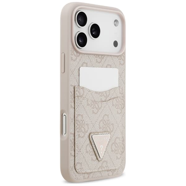 Guess Mobilcover til iPhone 17 Pro 4G Double Card Triangle Rosa