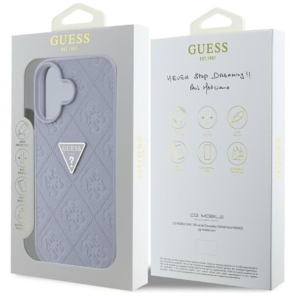 Guess Mobilskal till iPhone 16 Hot Stamp 4G Triangle Logo - Lila Lila