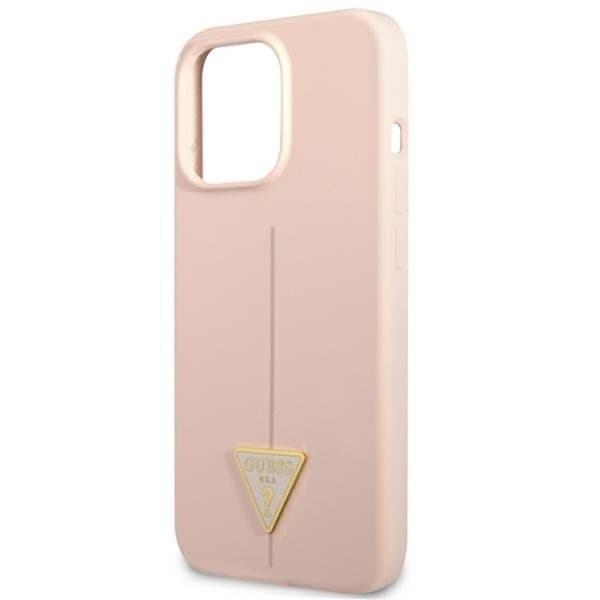 Guess iPhone 13 Pro Max Skal Silicone Triangle - Rosa Rosa