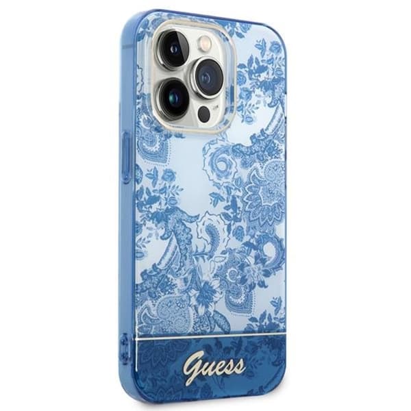 GUESS iPhone 14 Pro Max Skal Porcelain Collection - Blå Blå